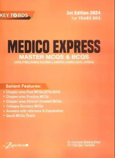 Key to BDS Medico Express 1st Year BDS Master MCQs and BCQs Past Papers