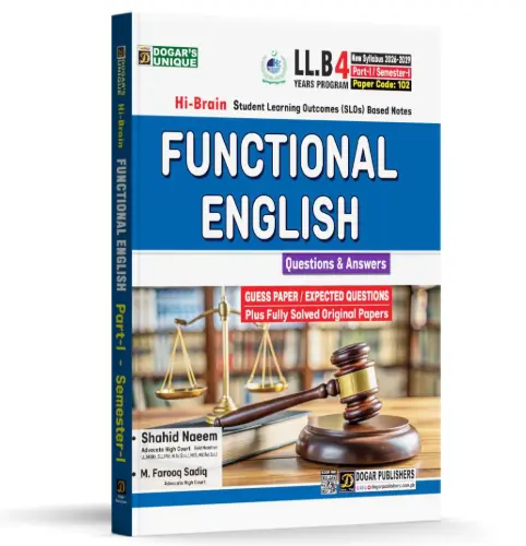 LLB Semester 1 Functional English 4 Years Program (New Syllabus 2026-29)