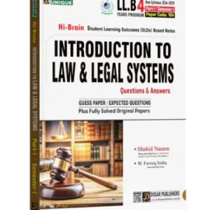LLB Semester 1 Introducation to Law & Legal Systems 4 Years Program (New Syllabus 2026-29)