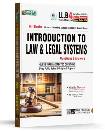 LLB Semester 1 Introducation to Law & Legal Systems 4 Years Program (New Syllabus 2026-29)