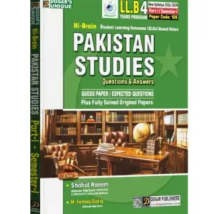 LLB Semester 1 Pakistan Studies 4 Years Program (New Syllabus 2026-29)