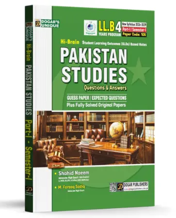 LLB Semester 1 Pakistan Studies 4 Years Program (New Syllabus 2026-29)
